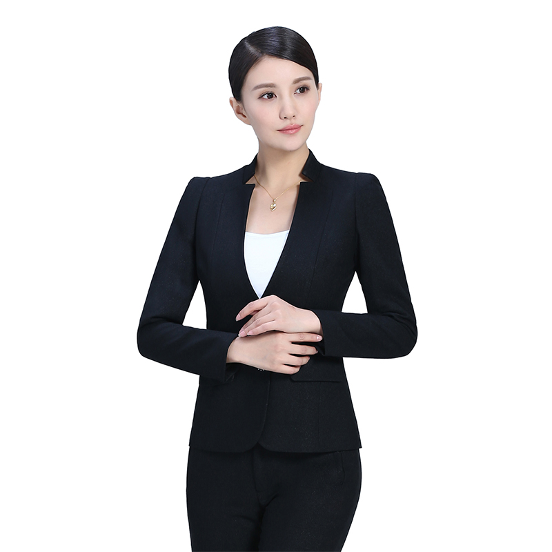 黑色立领时尚时尚职业套装FX18